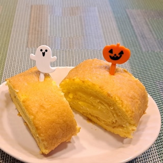 ハロウィンに！かぼちゃのロールケーキ